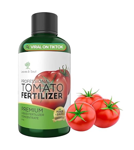 LEAVES AND SOUL Professional Liquid Tomato Fertilizer | 5-1-5 Concentrate, Liquid Plant Fertilizer for Garden, Healthy Produce, Good Harvest, Multi-Purpose Blend & Gardening Supplies | 8 oz