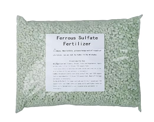 Ferrous Sulfate Fertilizer for Plants, Ferrous Sulfate Heptahydrate Granules 20% Iron (Fe) - Plant Food to Help Greener Grass, Lawn, shrubs, Trees and Gardens (1 Pound)