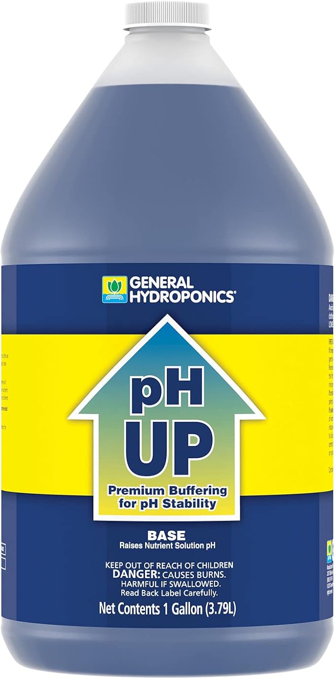 General Hydroponics HGC722095 pH Up Liquid Premium Buffering for Stability, 1 Gallon, Blue