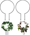 Levery 2 Pack Garden Trellis for Climbing Plants, 13 inches Rust-Proof Iron Metal Plant Support with Black Rust Proof Coating for Decorative Potted Climbing Vines and Flowers (Round) 0302-1