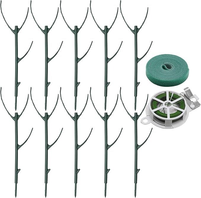 10 PCS Stackable Plant Supports, Supports Structural Plants, Tall Potted Plants, Ideal for Climbing Plants, Suitable for Indoor and Outdoor Gardening