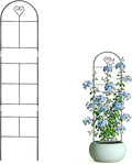 46" Metal Garden Trellis, 3-Section Heavy Duty Iron Trellis for Climbing Plants Indoor & Outdoor, Plant Support for Roses, Vines & Vegetables, 1 Pack, Black