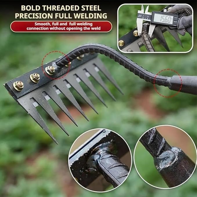 Gardenia Iron Weeding Rake, 2025 Gardenia Iron Weeding rake, Ironrake The Heavy-Duty Irons Weedings Rakes,Irons Rakes for Gardening and Weedings (5 Teeth)