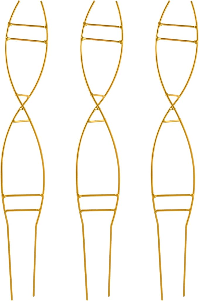 3PCS Indoor Plant Trellis for Potted Plants, Trellis for Climbing Plants Indoor, Metal Climbing Support with Unique DNA Spiral Design, Easy Installation Plant Support