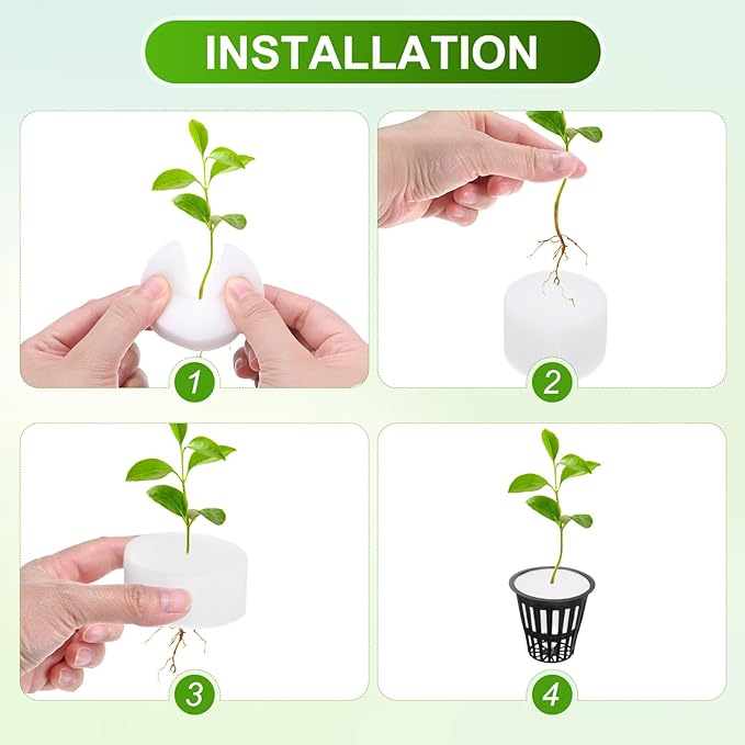 30-Pack Hydroponics Sponges, 1.97 Inch Growing Media Cylindrical Sponges for Planting Gardening Tool/Grow Seedlings/Home Vegetable Flower, Soilless Cultivation Seedling [White]