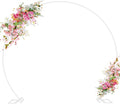 Wokceer Wedding Arch 8FT Round Backdrop Stand Balloon Arch Stand White Circle Balloon Arch Frame for Wedding Ceremony Birthday Party Anniversary Valentine Celebration Decoration