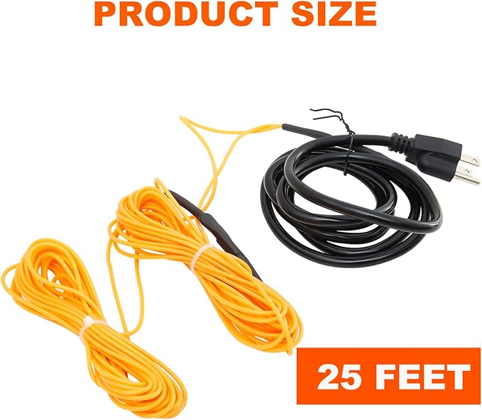 Soil Heating Cable 25 Ft Electric Soil Warming Cable Greenhouse Plant Soil Heater Cable Keep Soil Warm for Soil, Garden, Cold Frame