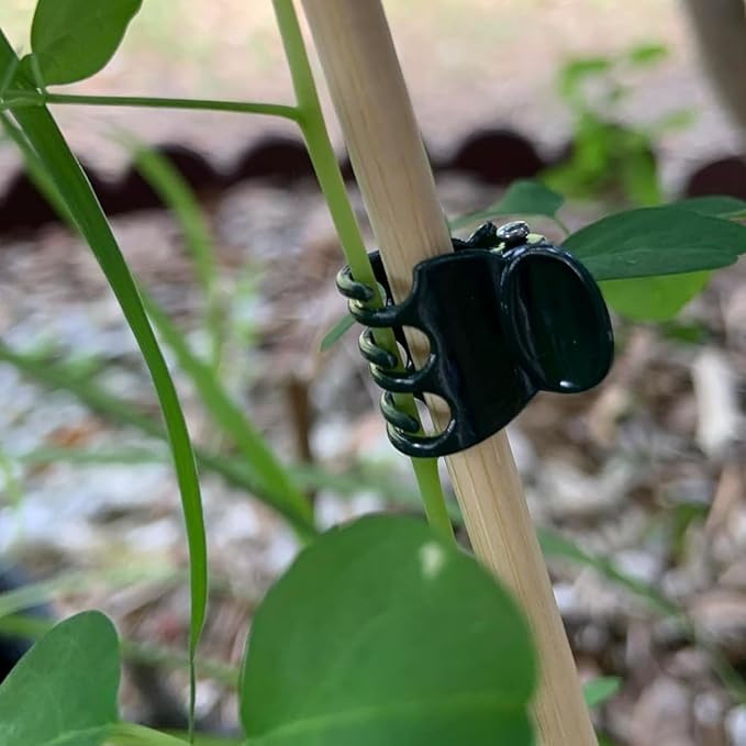 30 pcs Plant Clips, Orchid Clips Plant Orchid Support Clips Flower and Vine Clips for Supporting Stems Vines Grow Upright Dark Green