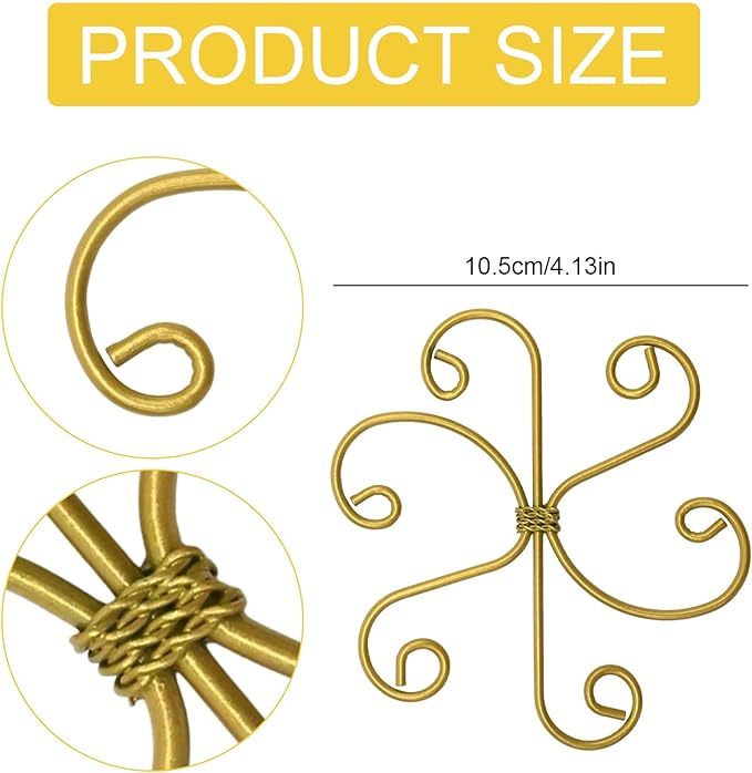 Iron Plant Stem Support Suitable for Plant Stems Turtleback Bamboo Clips, Indoor Growing Climbing Plants Supports, 5 PCS