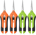4 Pack Garden Pruning Shears, Stainless Steel Shears, Gardening Shears Scissors Pruning Shears for Gardening Tools (2pcs Green+2pcs Orange)