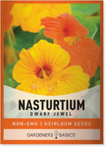 Gardeners Basics, Nasturtium Flower Seeds for Planting (Dwarf Jewel) - Edible Flower Open Pollinated, Non-GMO Annual Flower Seed for Flower Gardens