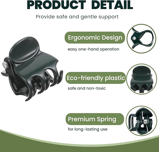 100 Pcs Standard Orchid Clips - 0.7-inch Max Opening, Dark Green Plant Support Clips, Gentle Hold with No Damage for Phalaenopsis and Small-Medium Stems