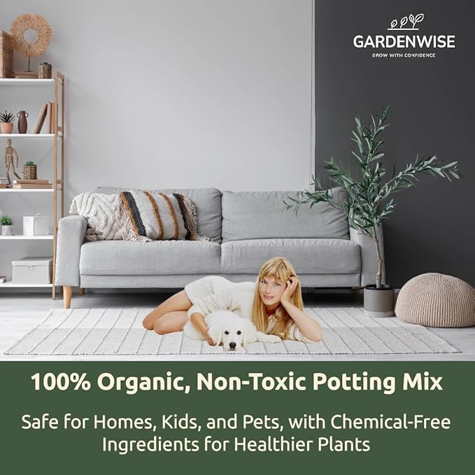GARDENWISE Organic Olive Tree Potting Mix – Fast-Draining, Nutrient-Rich Soil for Indoor & Outdoor Olive Trees – Mediterranean Plant Care – Long-Lasting Formula (5 QUARTS)