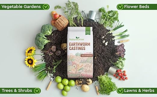 Earth Worm Castings 1lb - Organic Fertilizer Includes Humic Acid - Pure Worm Castings for Gardening