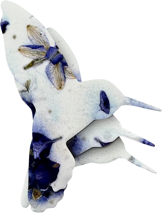 Wildflower Seed Paper - Set of 24 Purple Hummingbird-Shaped with Envelope and Planting Instruction, Writable & Plantable Gift for Plant Lover, Use for Funeral, Memorial, & Life Celebration