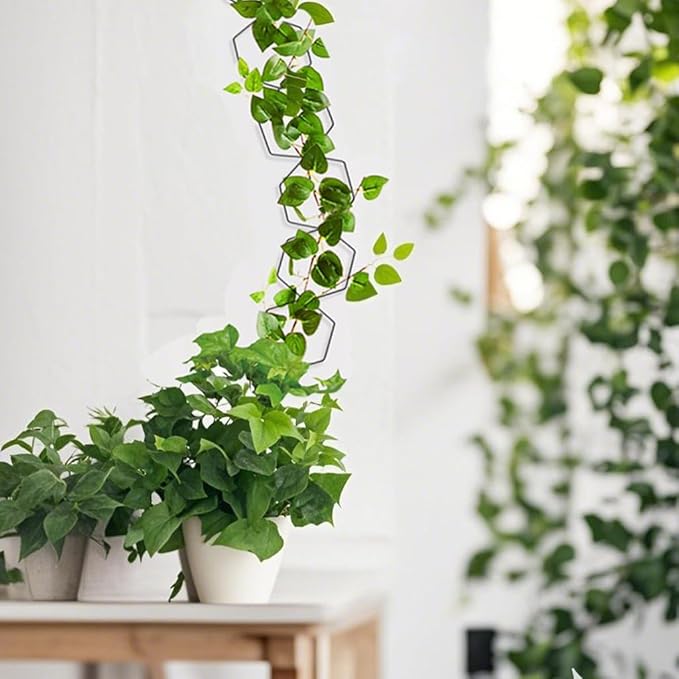 Chain Trellis for Climbing Plants, 18Pcs Metal Climbing Trellis with Hooks, Wall Trellis for Climbing Plants Indoor and Outdoor, Climber Plant Vine Support for Potted Monstera, Pothos, Ivy