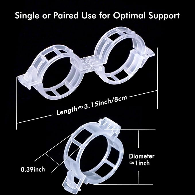 Tomato Clips for String Trellis - Plant Support Trellis Clip for Climbing Plants Garden Vegetables, Bulk Vine & Tomato Plant Clips (White-100Pcs)
