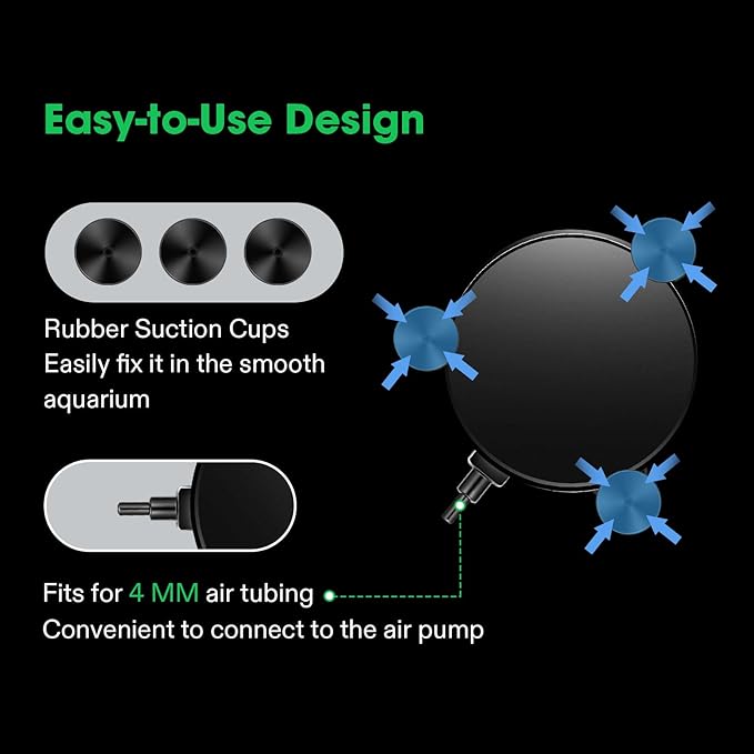 VIVOSUN Air Stone Disc 4 x 4 Inch with Shell and Sucker for Aquarium, Fish Tank and Hydroponics Air Pump