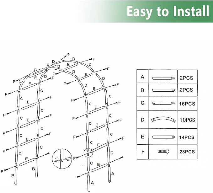 7.9 Ft H x 4.6 Ft W Metal Pergola Arbor,Assemble Freely 2 Sizes,for Various Climbing Plant Wedding Garden Arch Bridal Party Decoration Wide Arbor, 1 Pack