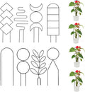 8 Packs Trellis for Potted Plant,Metal Wire Stake for Climbing Plants Indoor Houseplant Lover,Trellis for Garden Potted Plant,Hoya,Pothos,Flower,Monstera (Black)