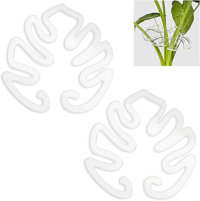 2 Pack Plant Stem Support,Plastic Monstera Plant Support, Climbing Houseplant Stem Supports, Stem Hook Growth Accessories for Plant