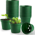 RooTrimmer 160 Pack 3 Inch Green Nursery Pots - Plastic Seedling, Seed Starter, Germination Pots with Drainage for Plants, Succulents, Flowers, Transplanting Gardening Gifts