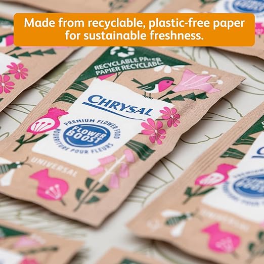 Chrysal Recyclable Paper Flower Food Packet - 100 ct, for 1L of Water