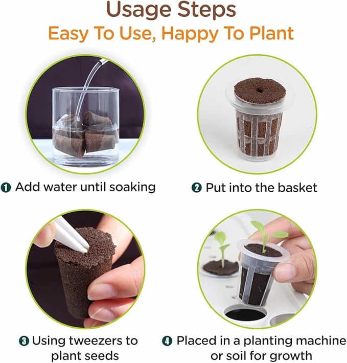 75pcs Seedling Starter Block, Root Riot, Eco-Friendly Biodegradable Material, Seed Starter Pod, Starter Plugs, Peat Coconut Coir, Fits Standard Clone Trays, Indoor Outdoor Gardening, Brown