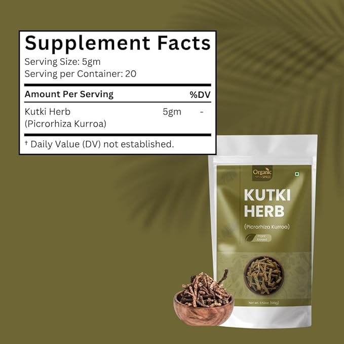 ORGANIC SPREE Kutki Herb 100gm (3.52oz) Picrorhiza Kurroa | Katuka Rohini | Pure and Natural - Pack of 2