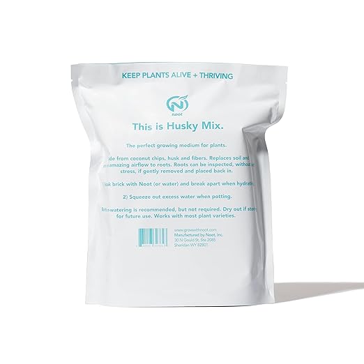Noot Indoor Coconut Chips Husk Bark Potting Mix Coco Coir Brick. Avoid Root Rot with Fast Draining Soil. Houseplant, Monstera, Fiddle Leaf Fig, Orchid. Hydrate in Bag for ~ 2 Gal.