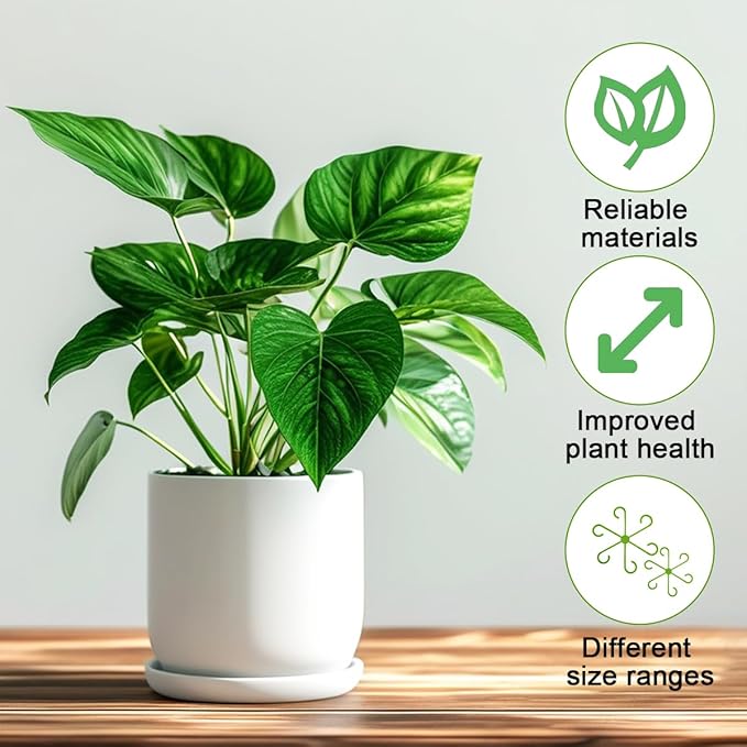 16 Pcs Plant Stem Support, 4 Sizes Climbing Houseplant Stem Support Stakes for Indoor Plants, Reusable Plastic Flower Plant Stabilizer, Plants Leaf Holders Hook for Growing Tomatoes, Orchids, Peonies