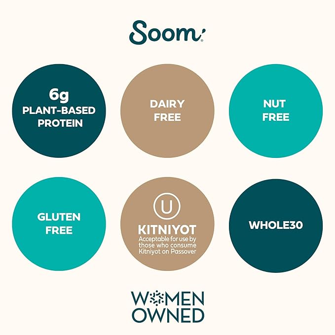 Soom Foods Organic Tahini 16oz (2 Pack) | Roasted & Ground Sesame Seed Paste | Creamy Tahini for Dubai Chocolate, Hummus, Sauces | Vegan, Nut-Free, Gluten-Free, Kosher, Keto, Paleo, Whole30