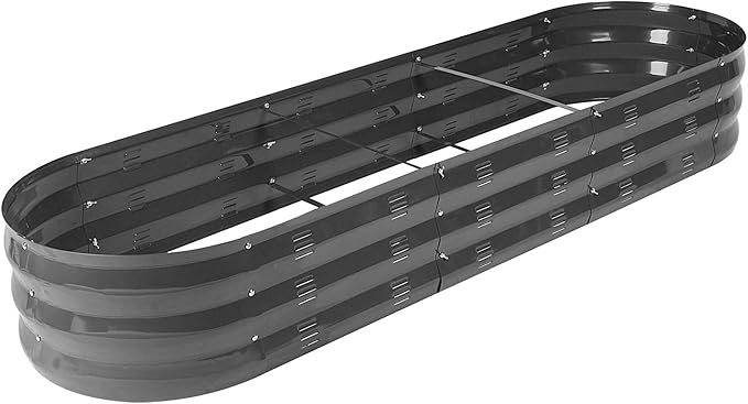 GADI Raised Garden Bed Kit for Vegetables Flower Galvanized Metal Planter Boxs Designed for Easy DIY and Cleaning Not Twist Or Rot (Color B-Grey)