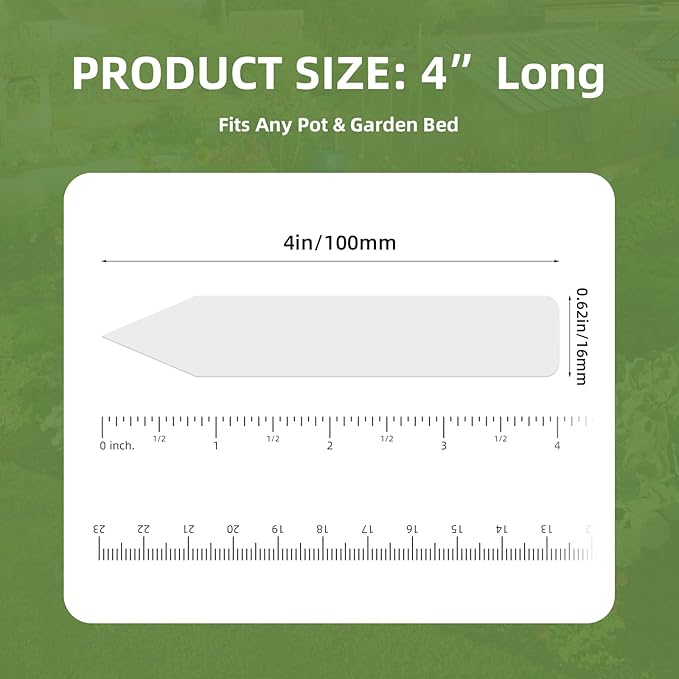 600Pcs Plant Labels with Marker Pen, 4" Plant Tags for Garden Waterproof, Reusable Plastic Plant Markers Garden Labels for Seedlings, Vegetables, Flowers, Gardening Organization Kit