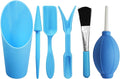 6Pcs Mini Succulent Tools Set, Garden Hand Tools Kit for Indoor Plant Care, Succulent Bonsai Miniature Garden Tool Set, Small Gardening Tools for Transplanting Digging Planting, Blue