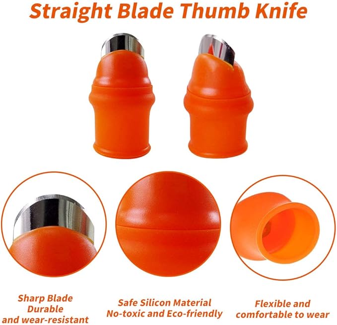 YBB 12 Pcs Gardening Silicone Thumb Knife Harvesting Tool, Separator Finger Plant Fruit Picking Knife Garden Tool (S)
