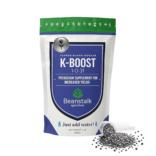 K-Boost Potassium Fertilizer– Promotes Flower Growth, Density, Aroma, & Potency – Ideal for Garden – Easy to Use Plant Fertilizer Outdoor – Long-Lasting 100-Day Release – 1 Pound
