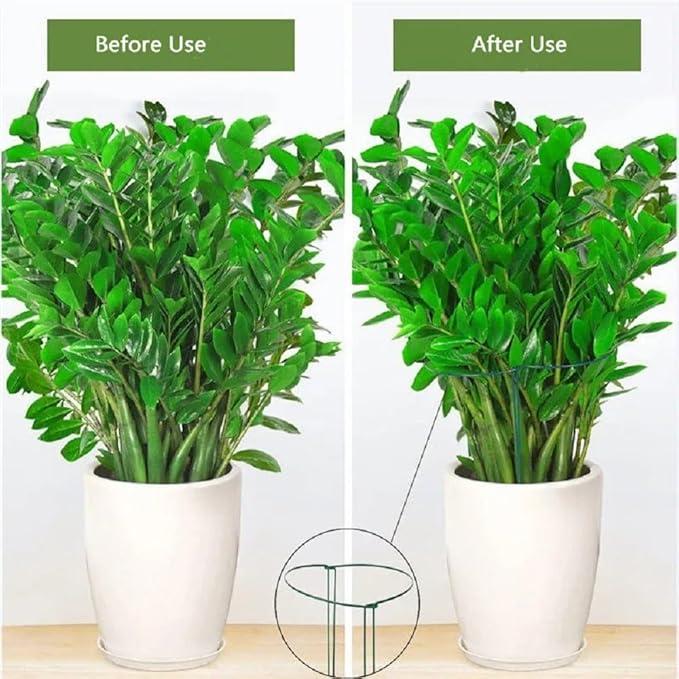 10 Pack Plant Support Stakes 16 Inch Plant Stakes for Outdoor and Indoor Plants,Peony Cages and Supports Plant Stem Support Flower Metal Stakes for Gardening Peonies Support Cages for Plants