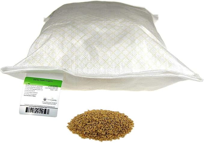 Organic Barley Seeds - 25 Lbs - Whole (Hull Intact) Barleygrass Seed - Ornamental Barley Grass, Juicing - Grain for Beer Making, Emergency Food Storage & More