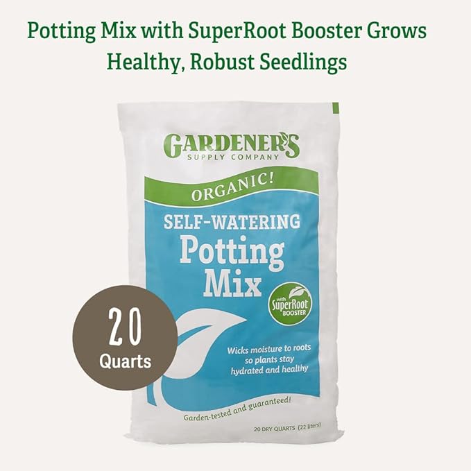 Gardener's Supply Company Organic Potting Soil Mix | High-Nutrient Compost-Based Organic Plant Soil for Indoor Outdoor Self Watering Planter Boxes, Potted Plants Raised Garden Beds - 20 Quarts