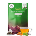 Nepaya Tulsi & Turmeric Herbal Tea – 50 Pyramid Tea Bags, Holy Basil with Cinnamon & Black Pepper, Biodegradable, Caffeine-Free, Himalayan Blend
