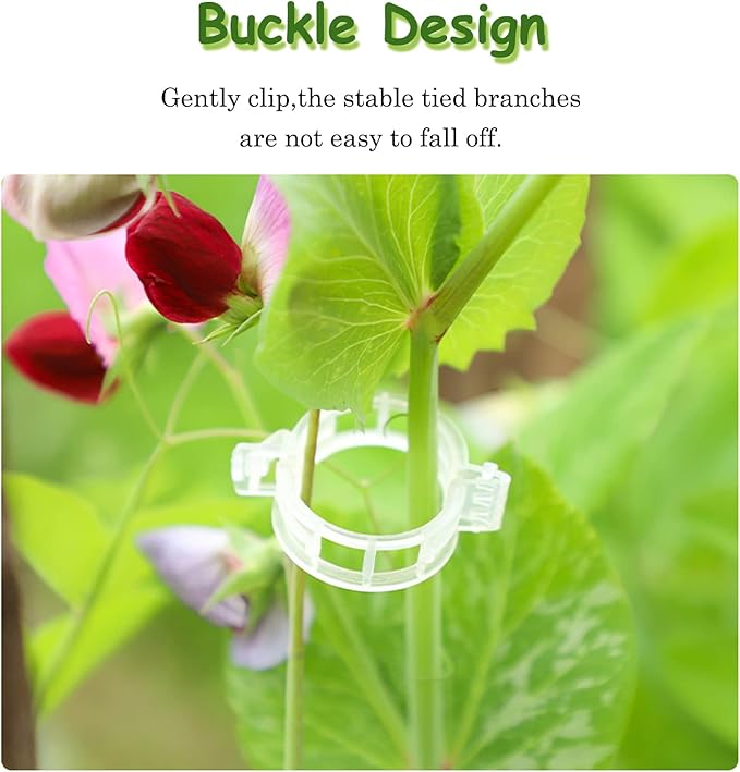 300 PCS Plant Support Clips,Garden Trellis Clips,Tomato Trellis Clips for Vine,Vegetables,Beans,Fruits,Rose to Grow Upright and Healthier