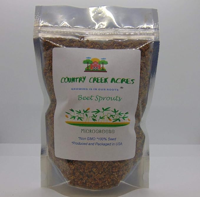 Beet Seed, Beets Sprouting Seeds, Microgreen, Sprouting, 8 OZ, NON GMO - Country Creek Acres Brand - High Sprout Germination- Juicing, Gardening, Hydroponics, Growing Salad Sprouts