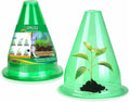 【36 Pieces】Garden Cloches for Plants, Multifunctional Plant Cover Plant Protectors Transparent Bell Jar Cloche Protection Plants from Birds, Animals, Frost, Freeze Weather,7.8" D x 9.4" H, Green
