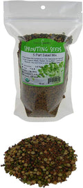 4 oz – Handy Pantry 5-Part Salad Sprout Mix – Organic, Non-GMO Seed Blend of Broccoli, Radish, Alfalfa, Lentil, and Mung Bean Seeds for Sprouting