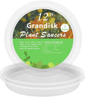 TITE 3 Pack Plant Saucer Heavy Large Planter Durable Thicker Plastic Plant Trays for Indoors and Outdoor,Plant Saucer Drip Trays (Transparent, 12 inch)