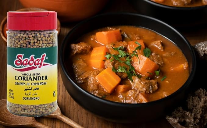 Sadaf Coriander Seeds Whole - Coriander Seeds Whole for Cooking and Food Flavoring - Mediterranean Cuisine - Semilla de Cilantro - Kosher - 3 oz Pet Bottle with Shaker Top