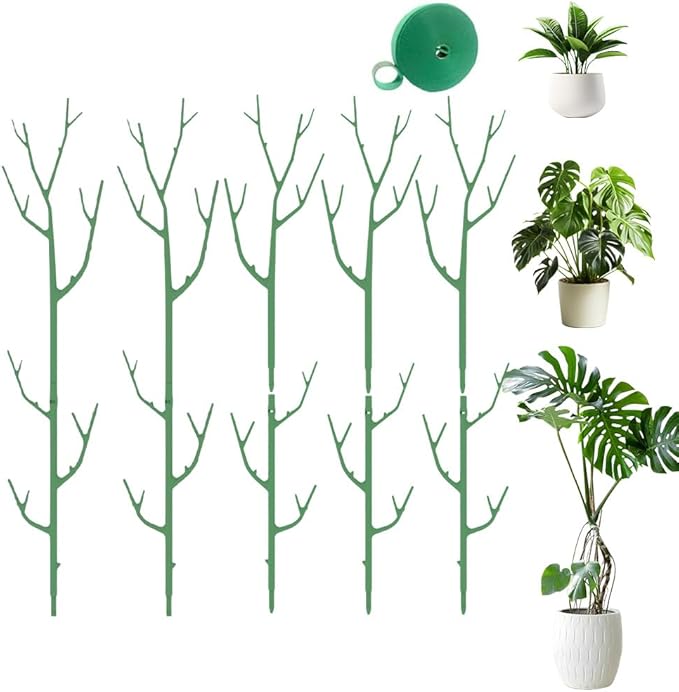 10 Pack Stackable Monstera Plant Support, Garden Plant Stakes for Indoor Outdoor Plants, Climbing Plant Support Structures Moss Pole Monstera Plant Holder Sticks Support Tall Potted Plants (10 Pack)