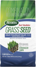 Scotts Turf Builder Grass Seed Heat-Tolerant Blue Mix for Tall Fescue Lawns with Fertilizer and Soil Improver, 5.6 lbs.