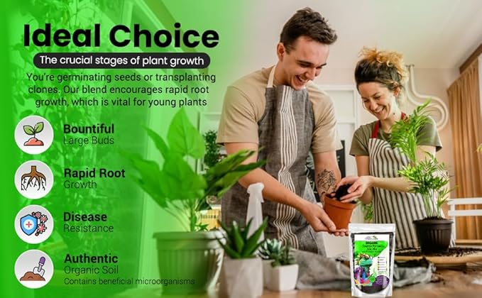 Organic Seed Starter Soil – Seed Starting Mix with Mycorrhizal Fungi – Natural Root Stimulator – Potting Soil for Vegetables and Herbs (2 QUARTS)